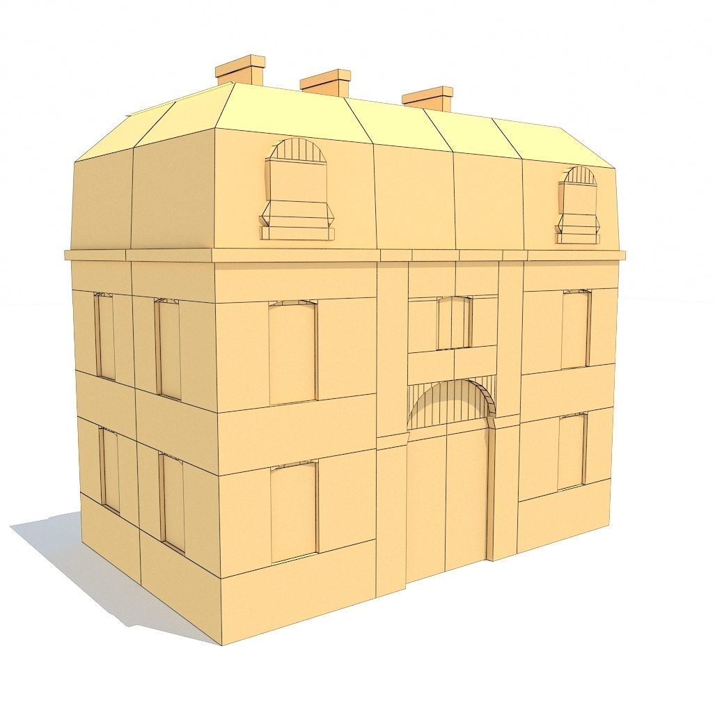 Apartment House 201 Low-poly 3D model_7