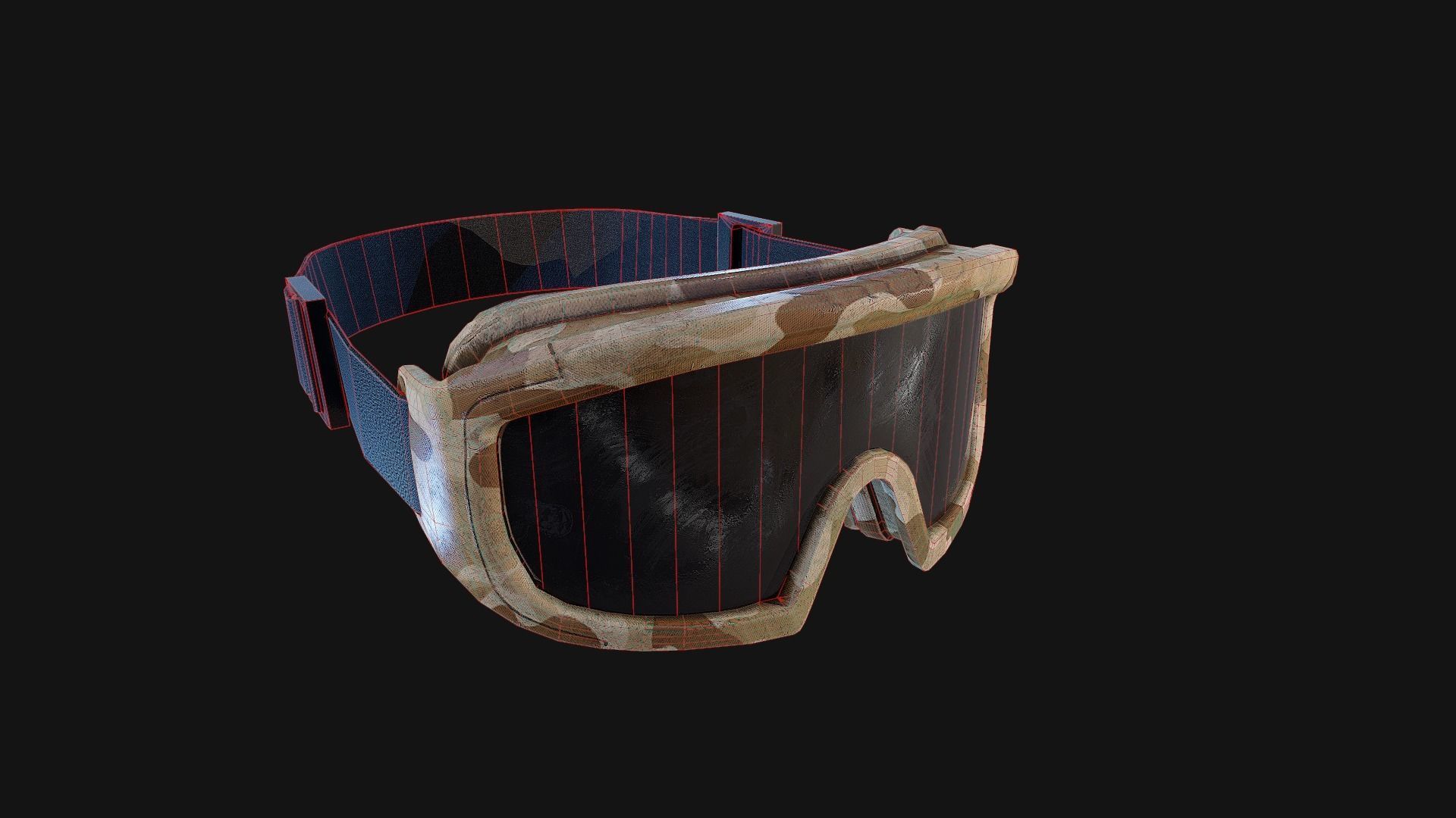 Military Camo Goggles PBR Low-poly 3D model_11