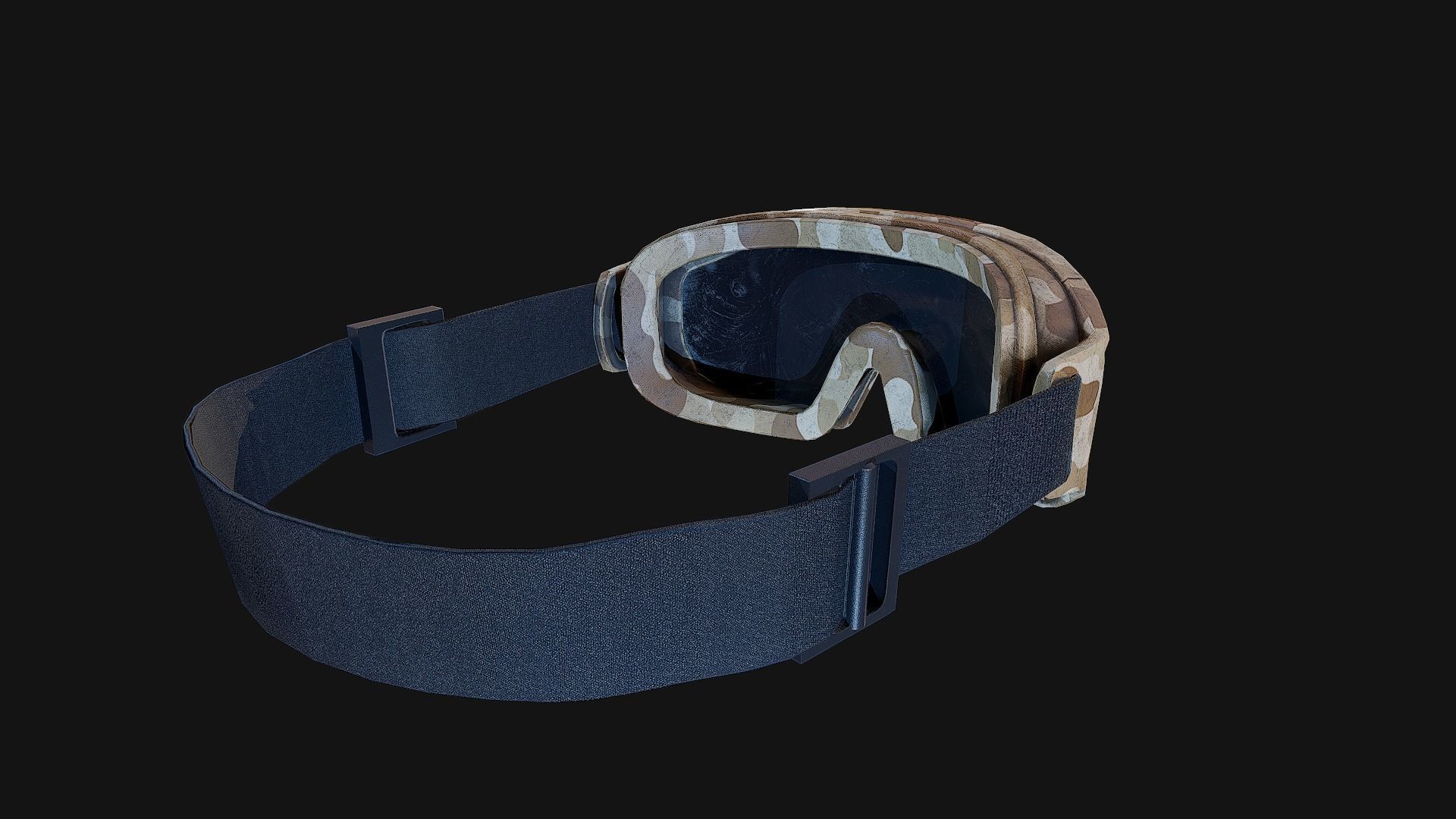 Military Camo Goggles PBR Low-poly 3D model_7