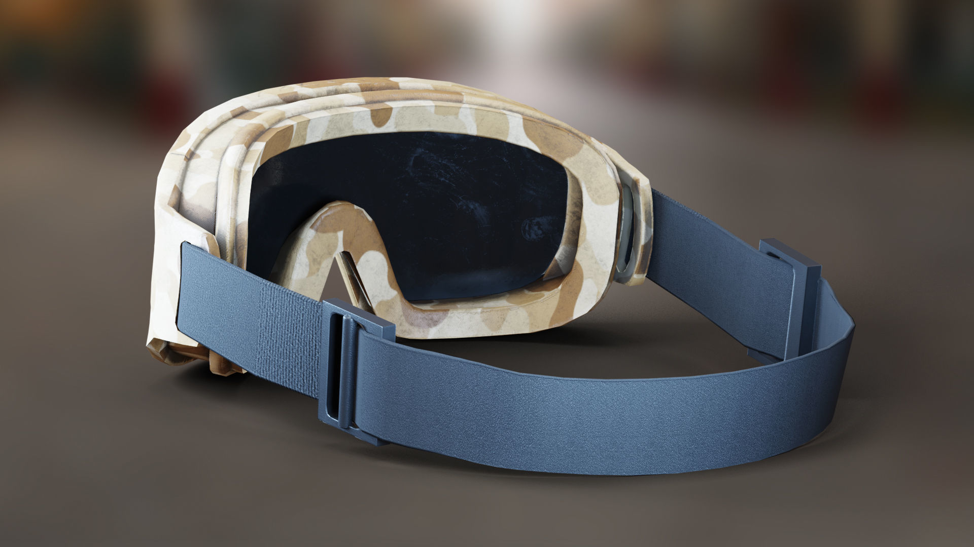 Military Camo Goggles PBR Low-poly 3D model_2