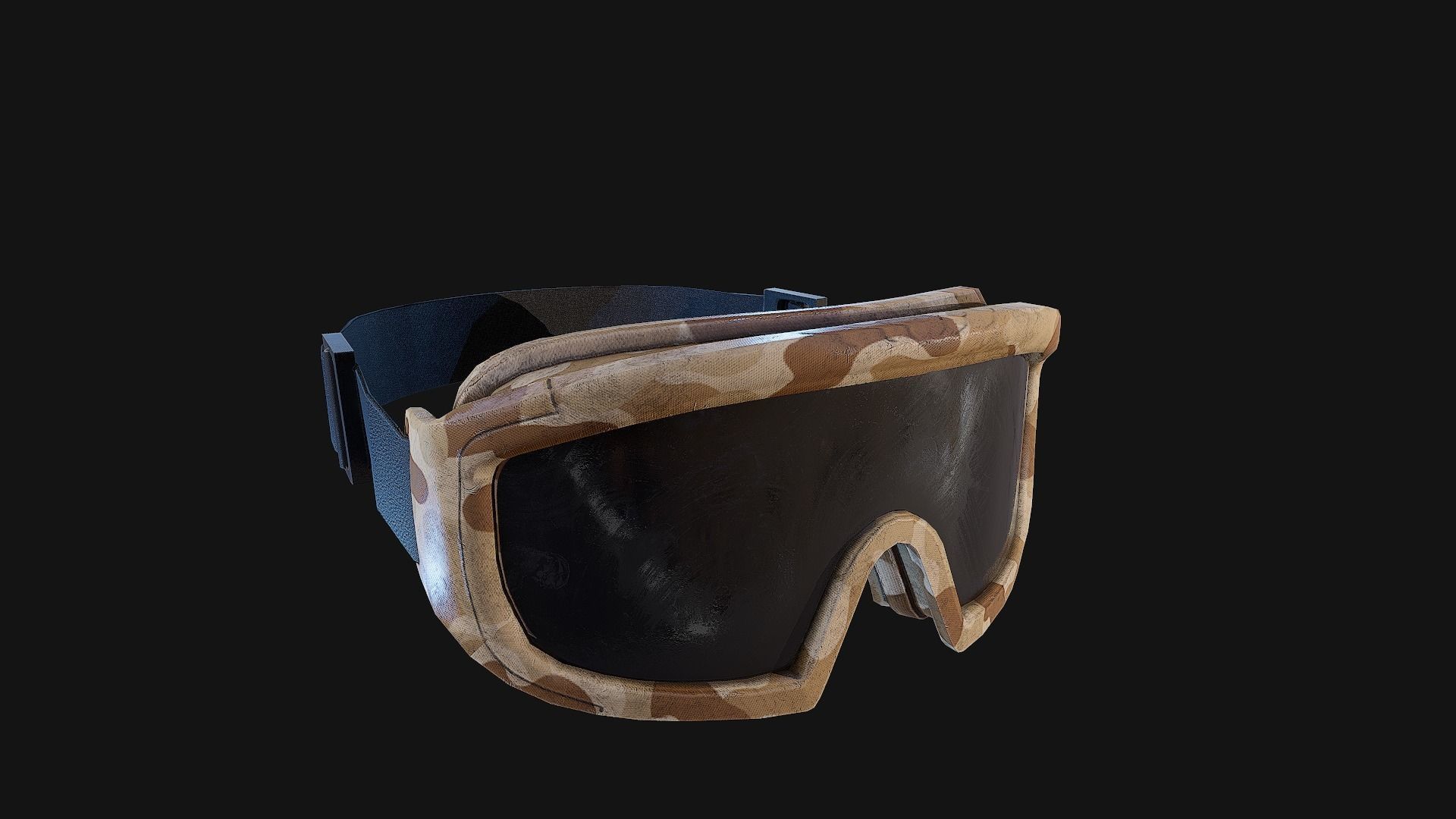 Military Camo Goggles PBR Low-poly 3D model_5