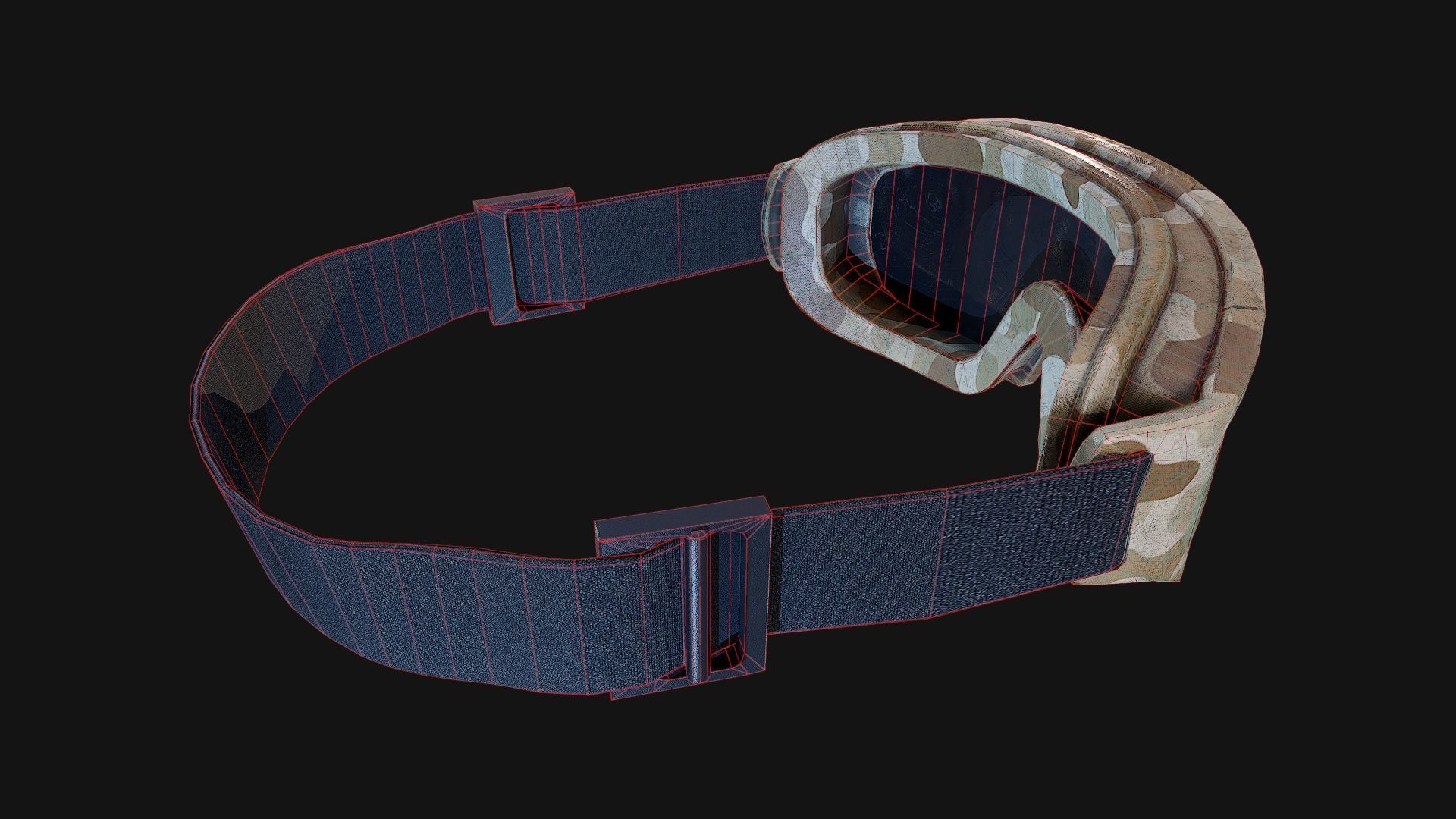 Military Camo Goggles PBR Low-poly 3D model_12