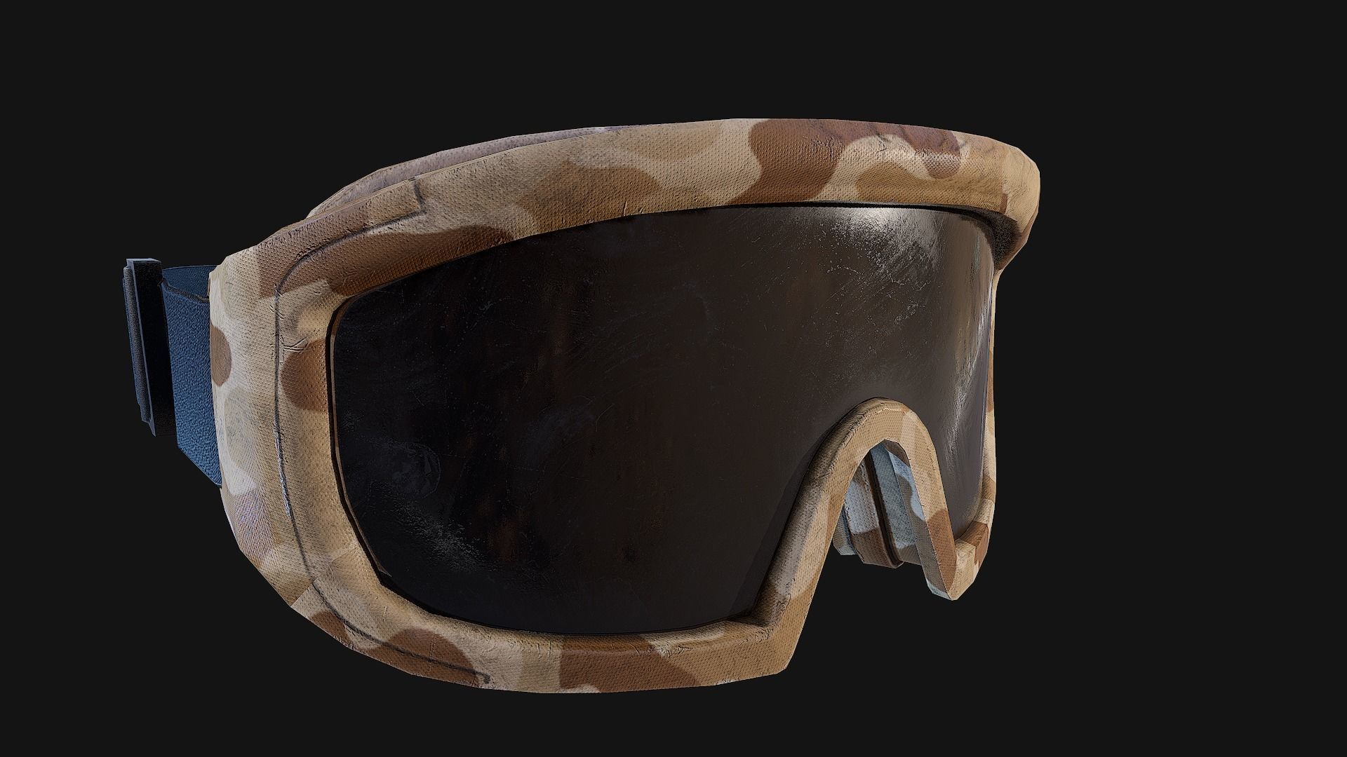Military Camo Goggles PBR Low-poly 3D model_10