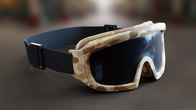 Military Camo Goggles PBR Low-poly 3D model