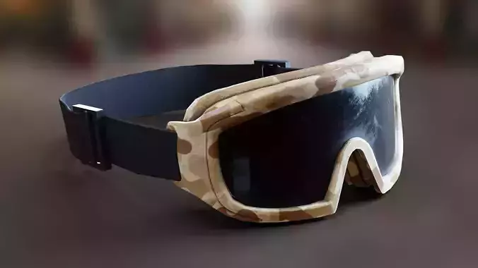 Military Camo Goggles PBR Low-poly 3D model