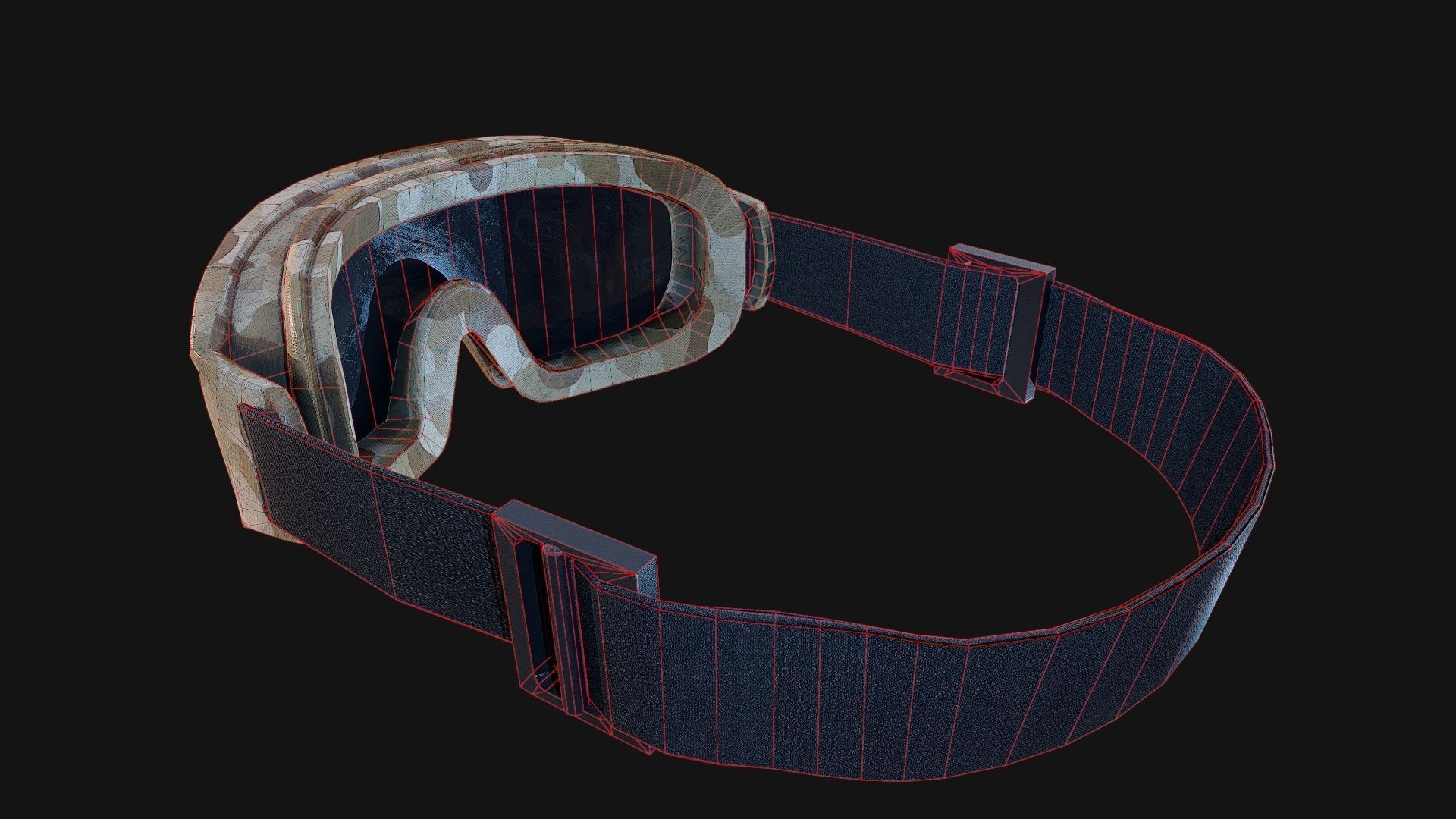 Military Camo Goggles PBR Low-poly 3D model_13