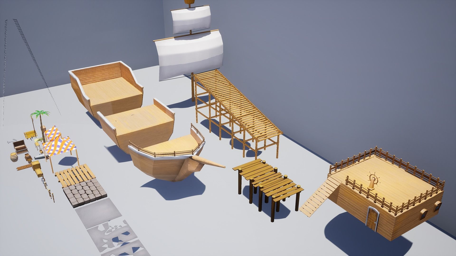 Pirate - Modular Kit Low-poly 3D model_1