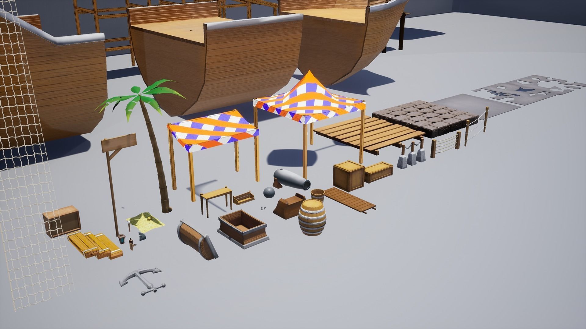 Pirate - Modular Kit Low-poly 3D model_3