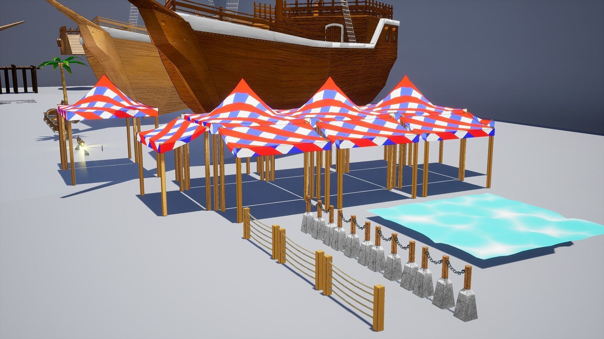 Pirate - Modular Kit Low-poly 3D model_4