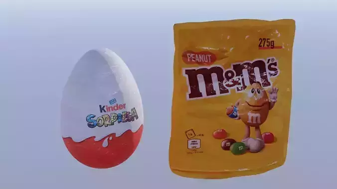 M and M s 3D model and Kinder Surprise 3d 3D Model Collection