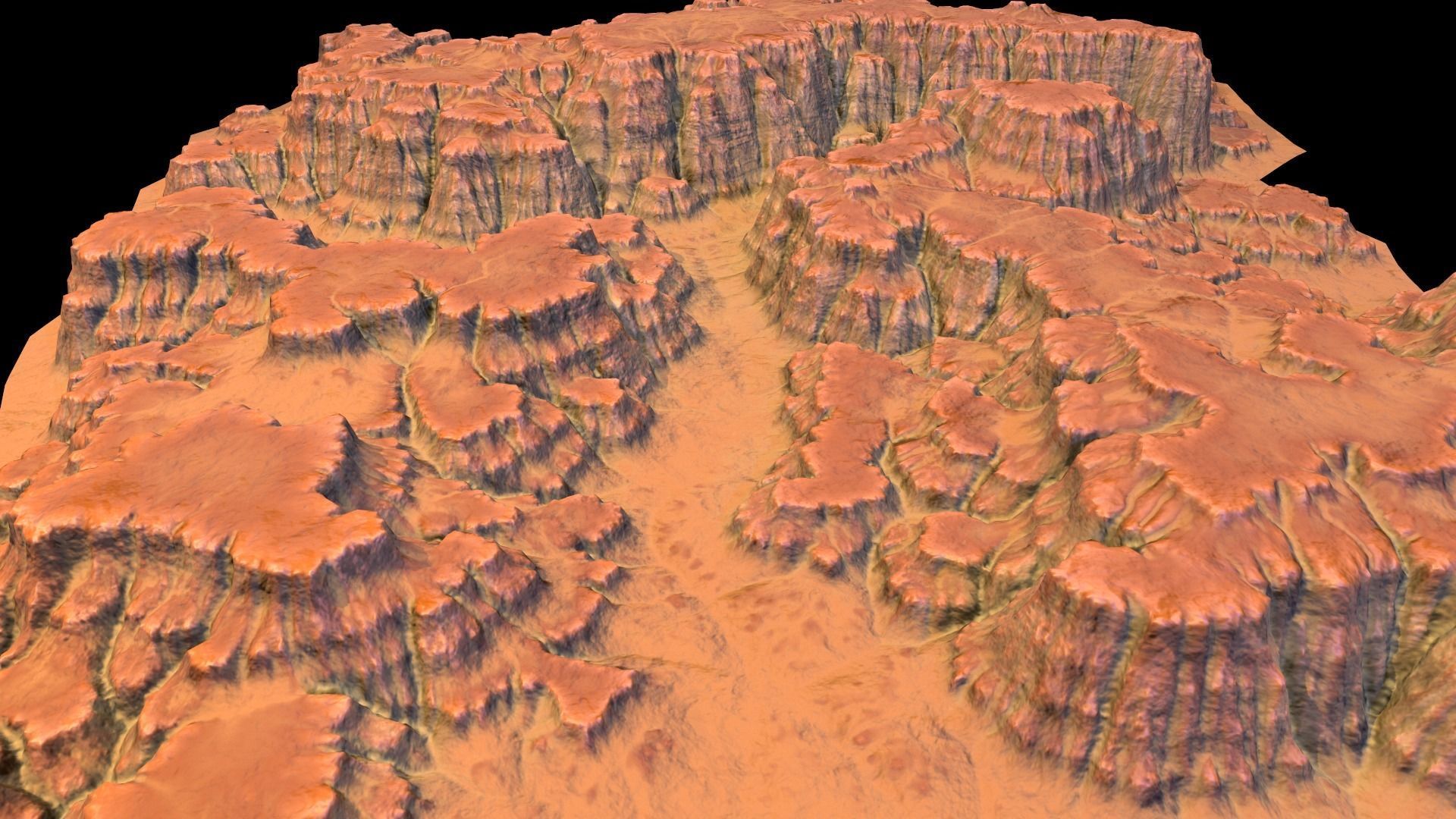 Game Ready Background PBR Canyon Low-poly 3D model_2