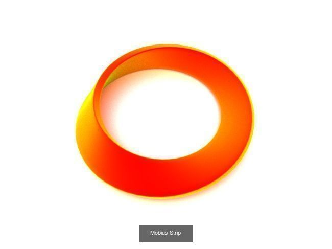 Mathermatical art Klein bottle Mobius Strip Triquetra 3D Model Collection_1