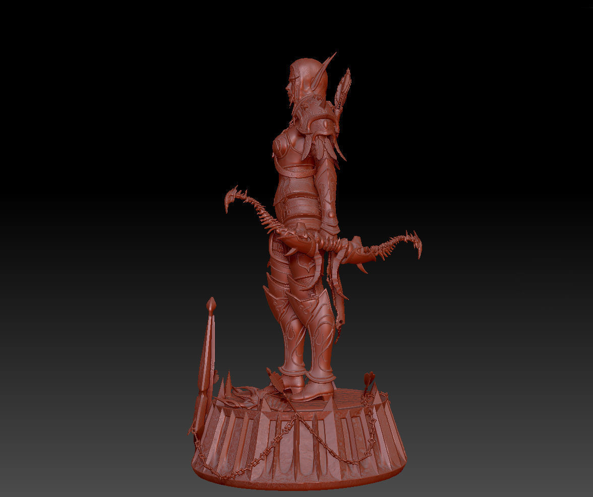 Sylvanas windrunner Shadowlands statue 3D print model_17