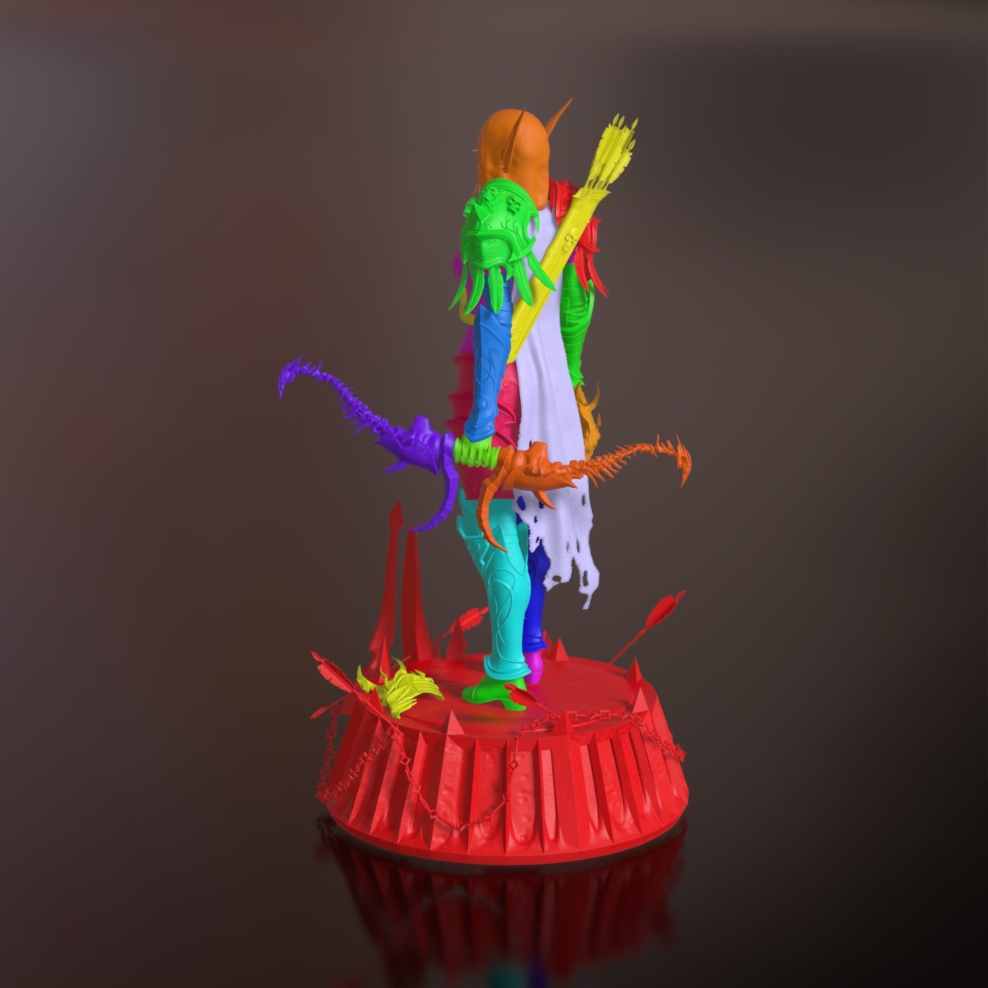 Sylvanas windrunner Shadowlands statue 3D print model_12