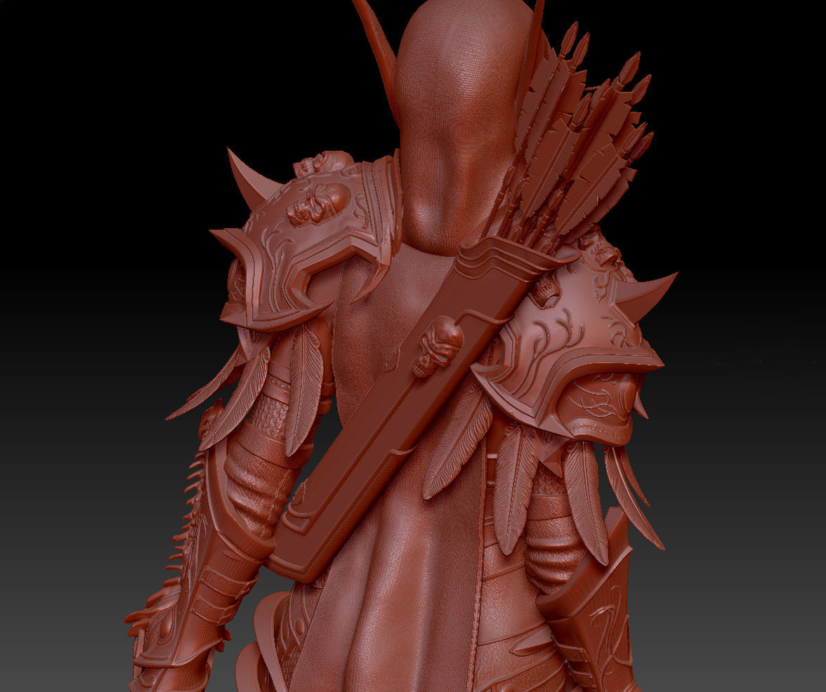 Sylvanas windrunner Shadowlands statue 3D print model_29