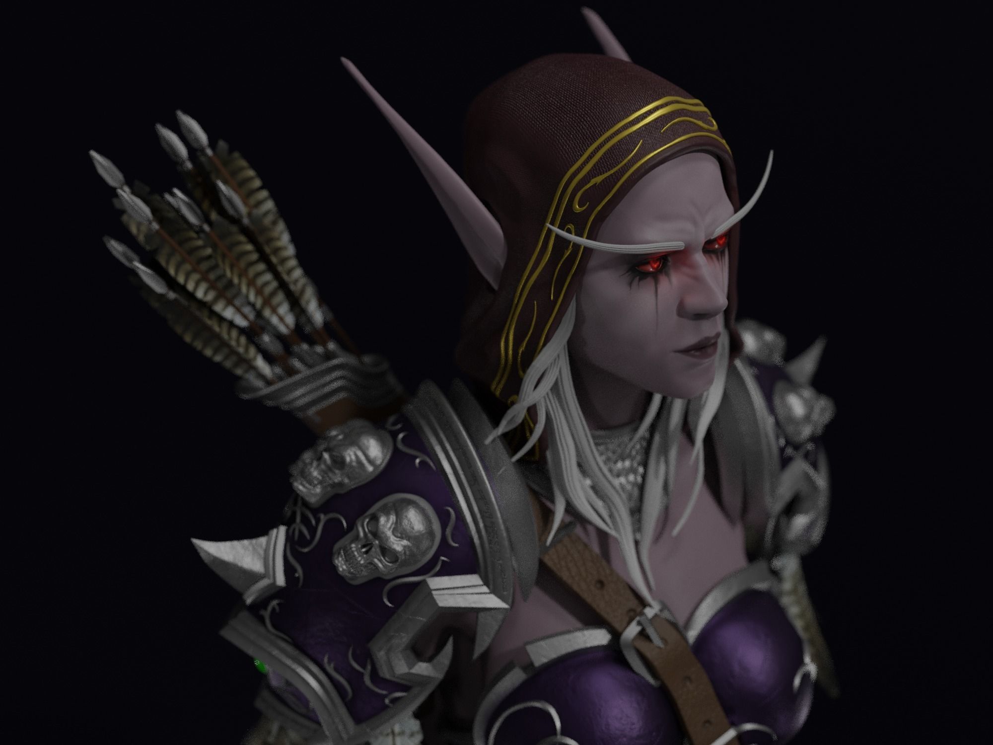 Sylvanas windrunner Shadowlands statue 3D print model_2