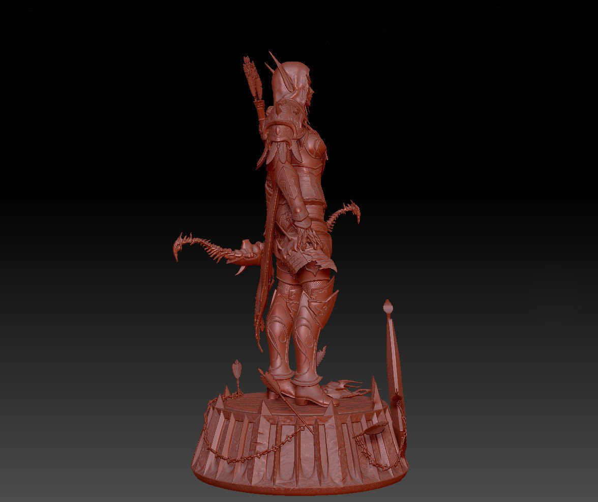 Sylvanas windrunner Shadowlands statue 3D print model_24