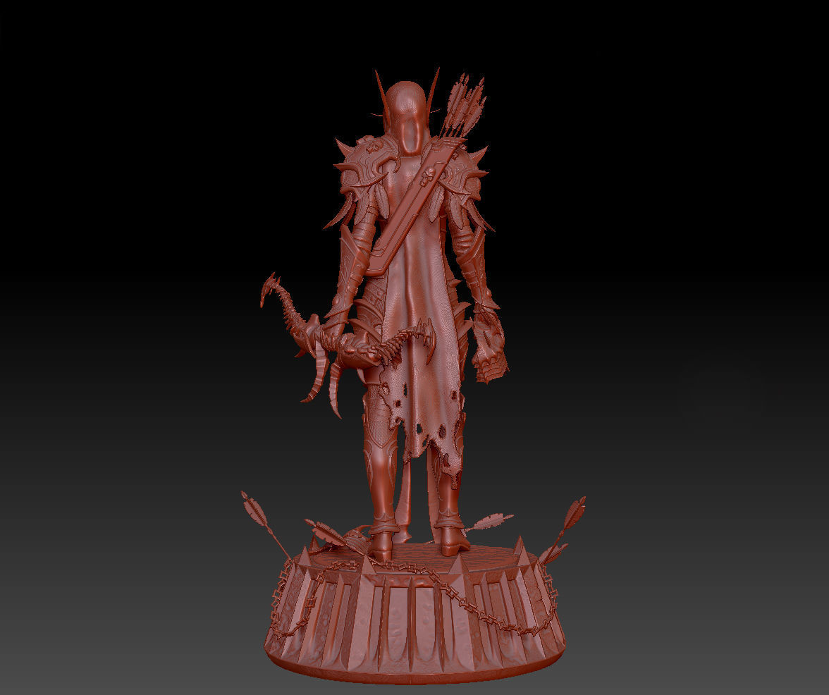 Sylvanas windrunner Shadowlands statue 3D print model_23