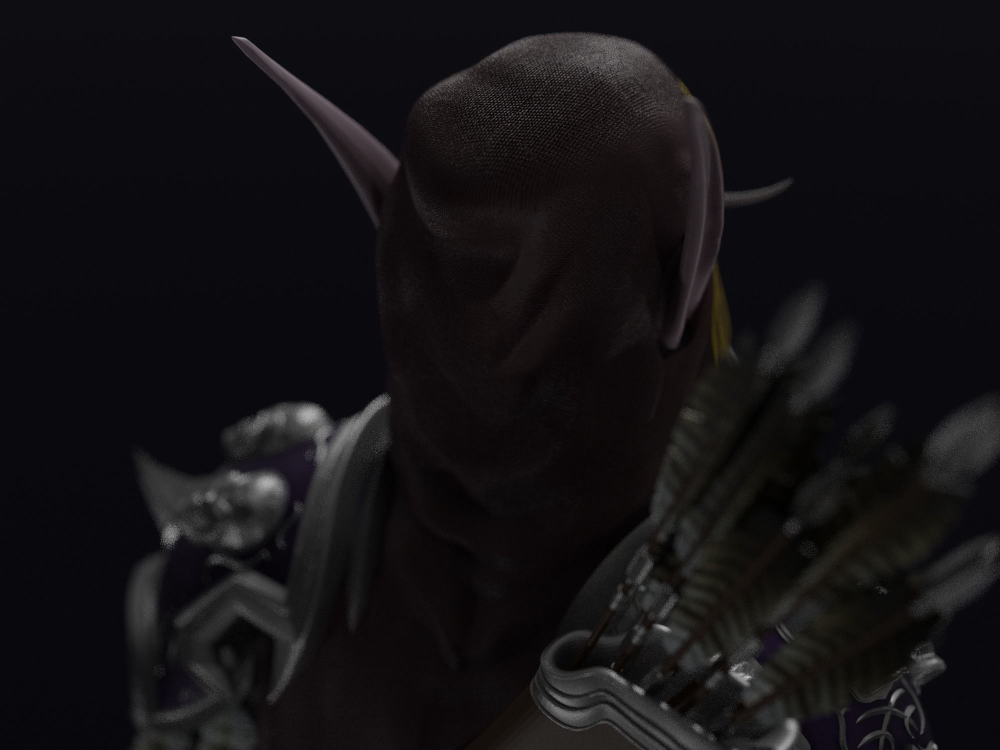 Sylvanas windrunner Shadowlands statue 3D print model_3