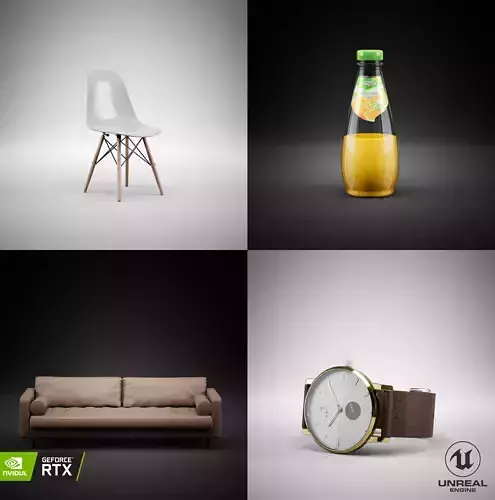 Packshot Lighting Studio - Unreal Engine 4 RTX Low-poly 3D model