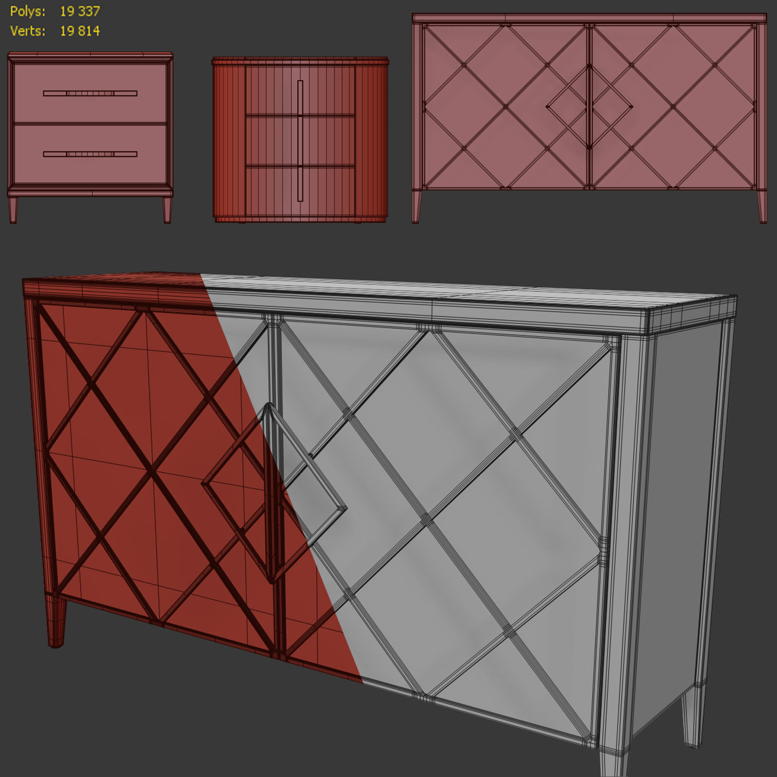 Sideboard nightstand by Carson 3D model_5