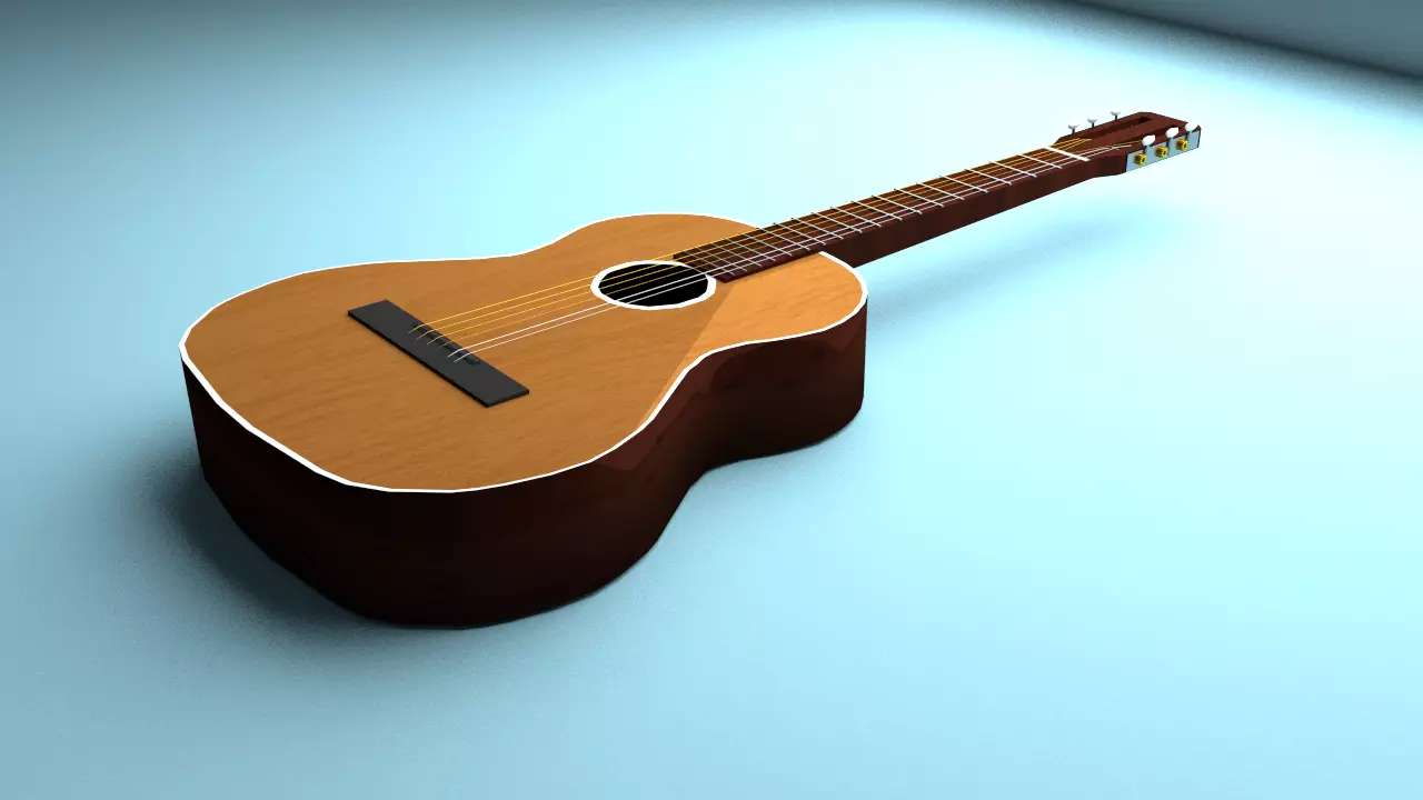 Guitar acoustic Free 3D model