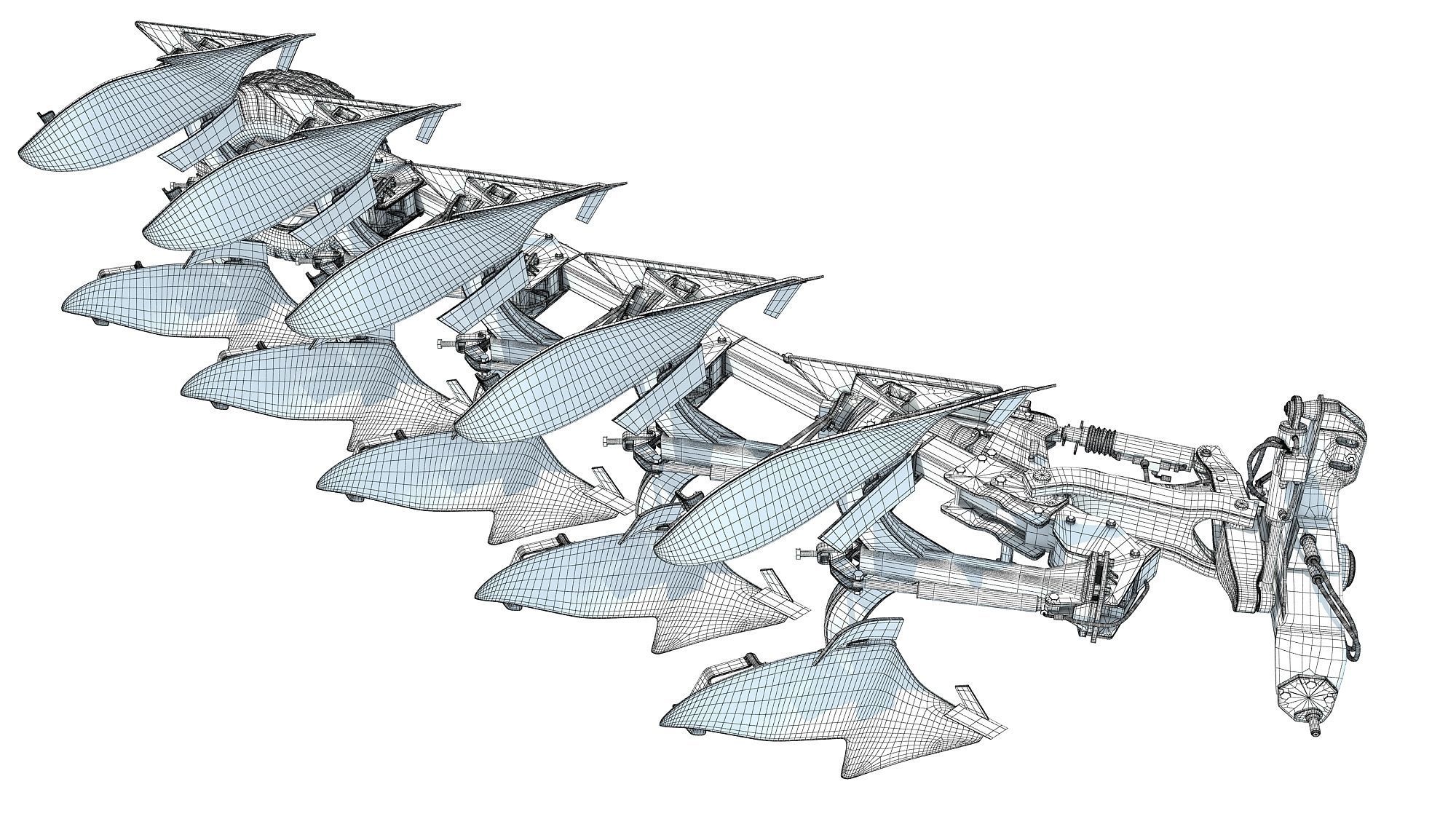 Semi Mounted Plough 3D model_16