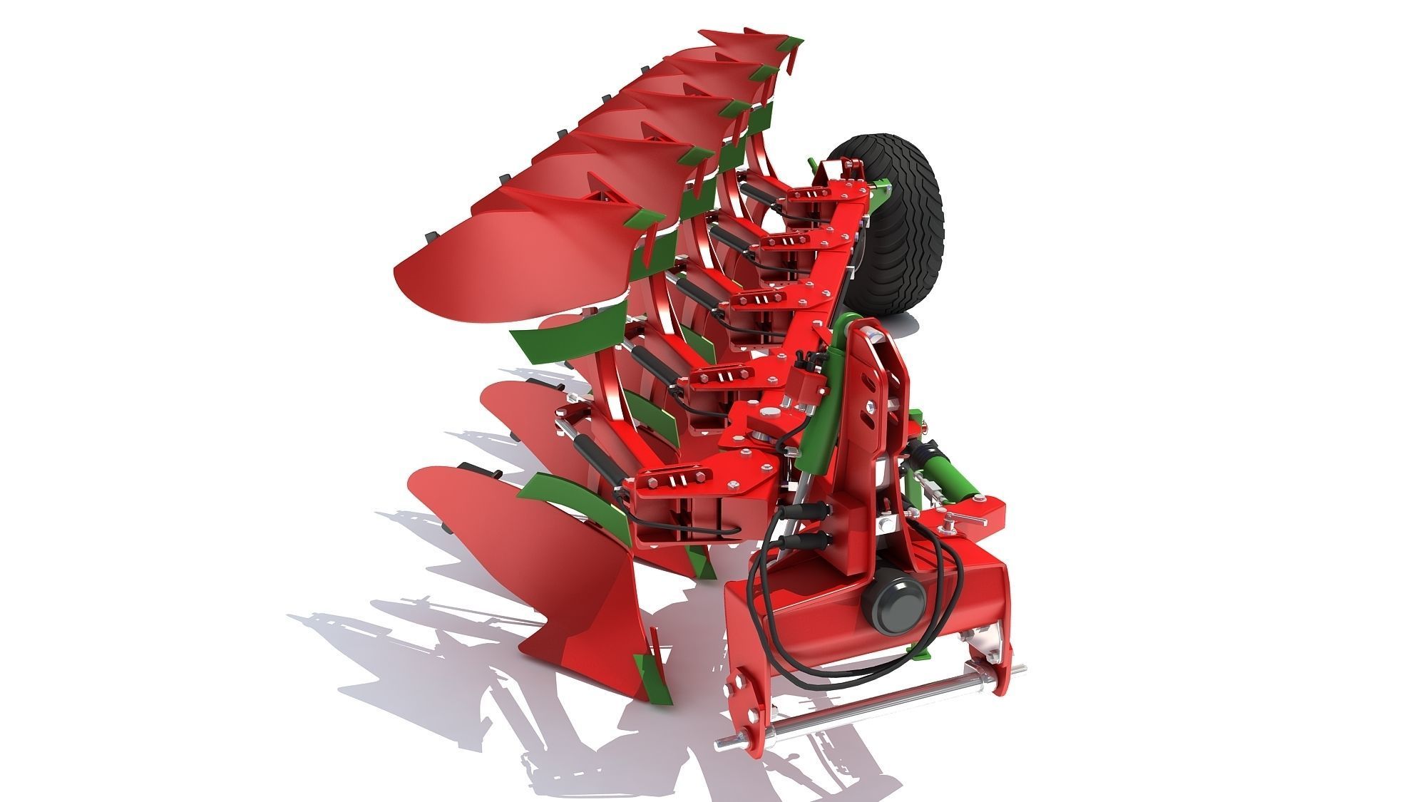 Semi Mounted Plough 3D model_11