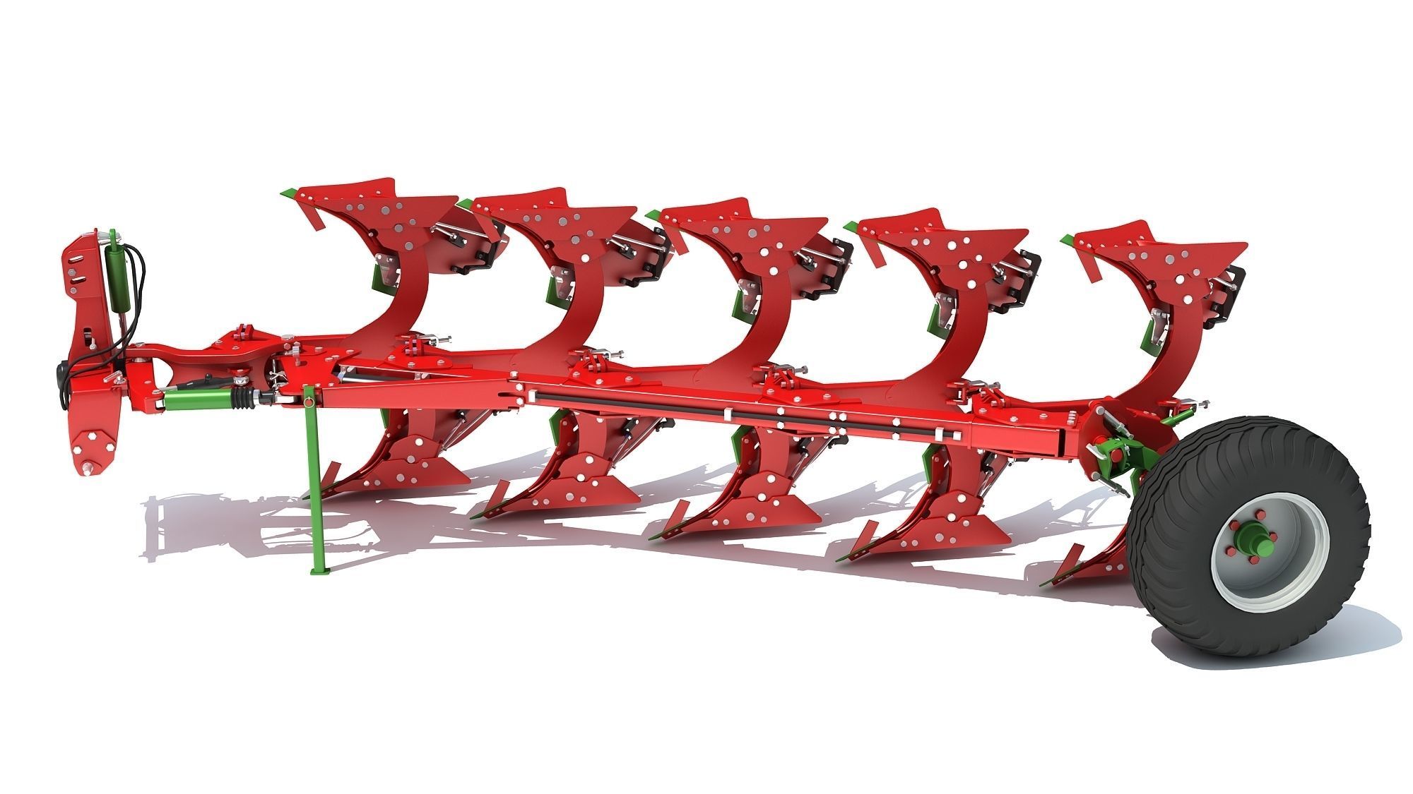 Semi Mounted Plough 3D model_1