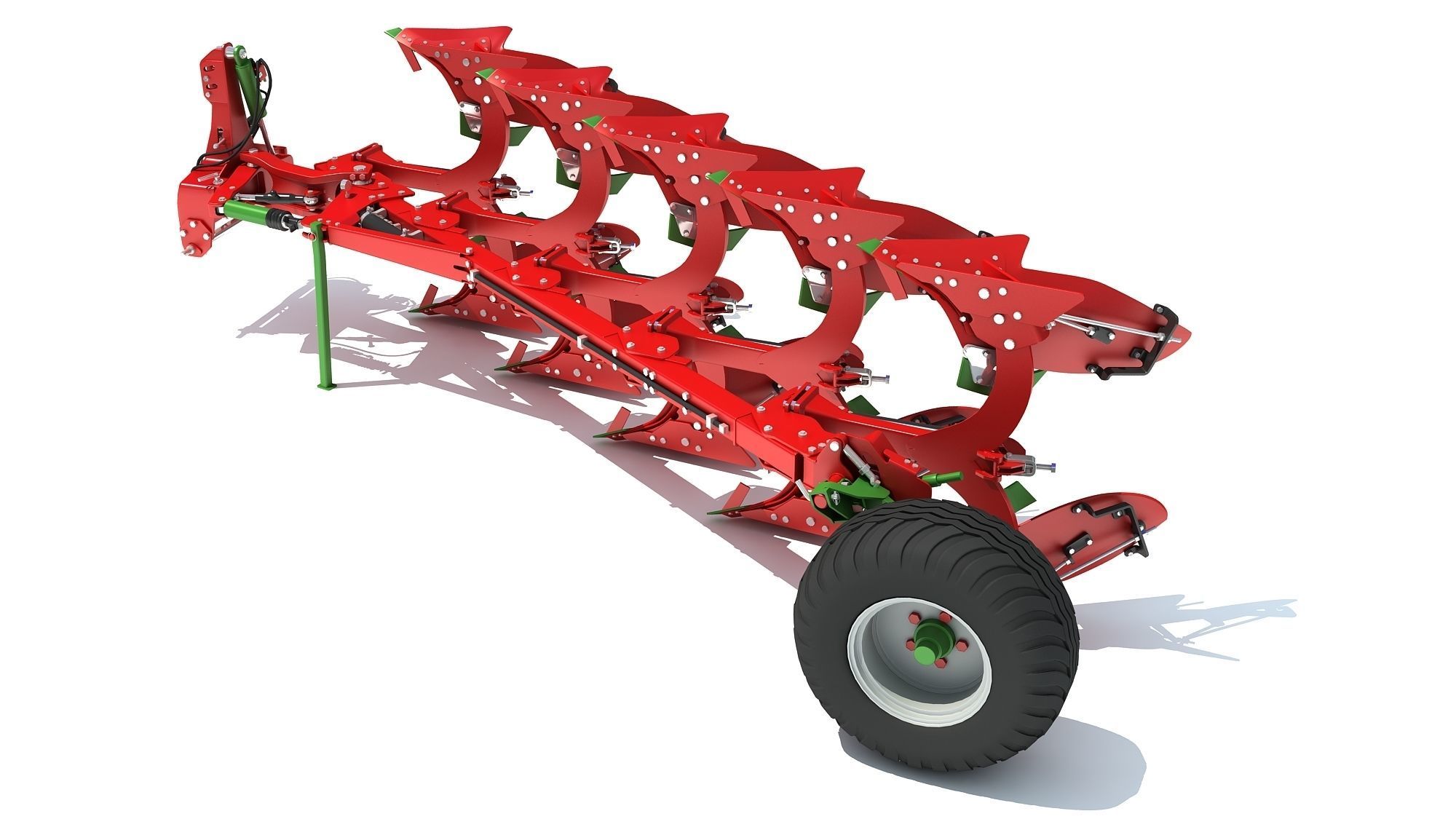 Semi Mounted Plough 3D model_2