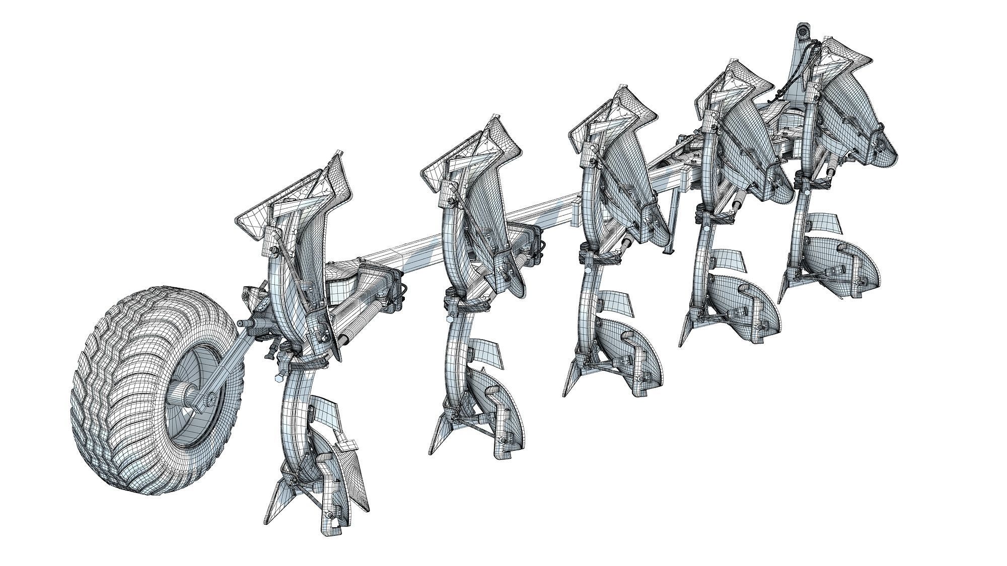 Semi Mounted Plough 3D model_15