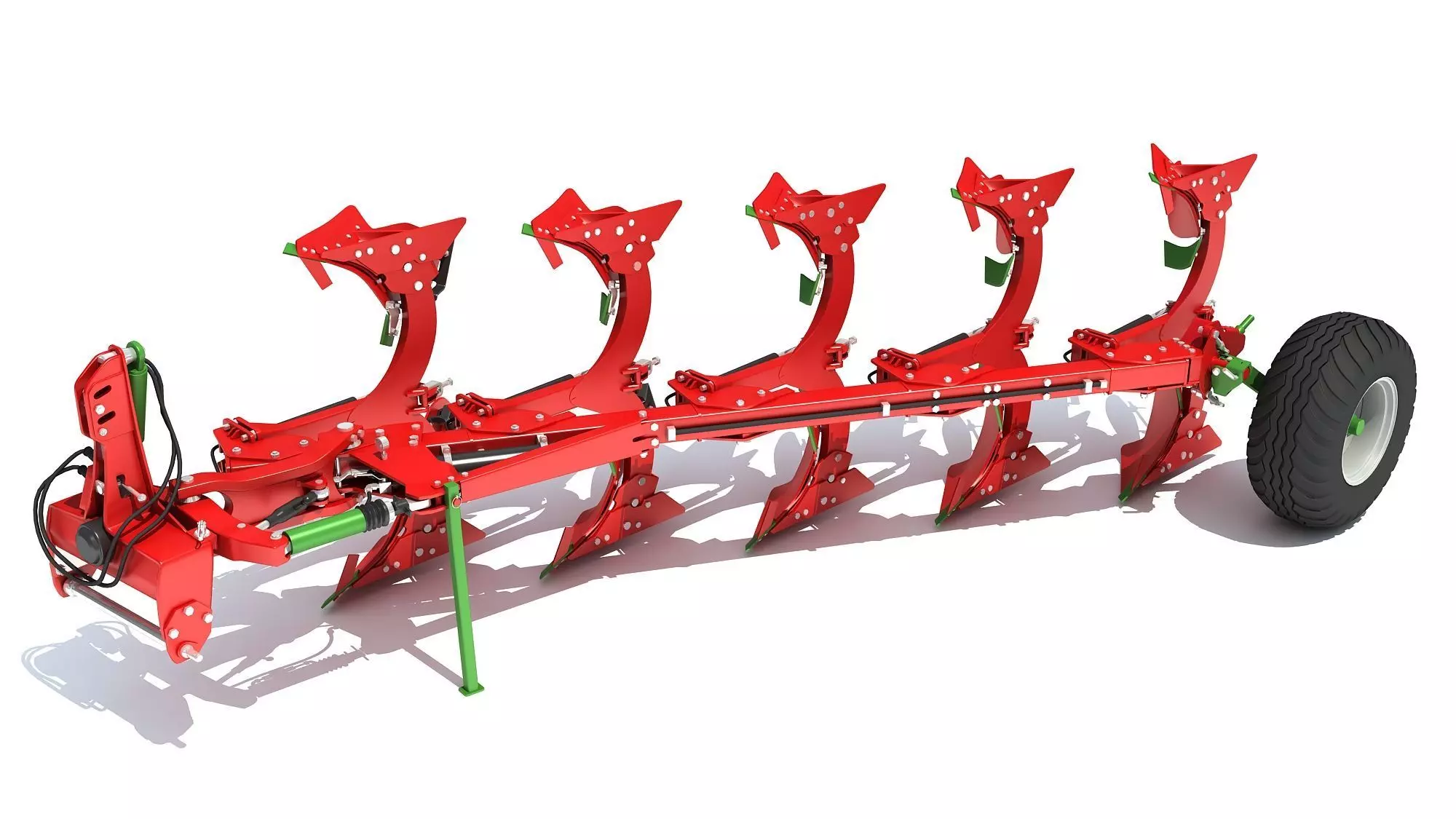Semi Mounted Plough 3D model_0