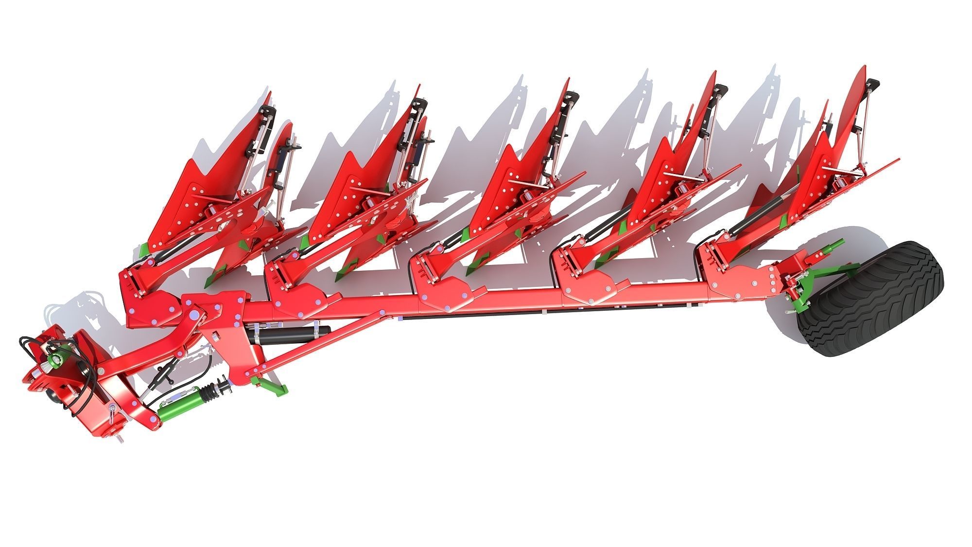 Semi Mounted Plough 3D model_12