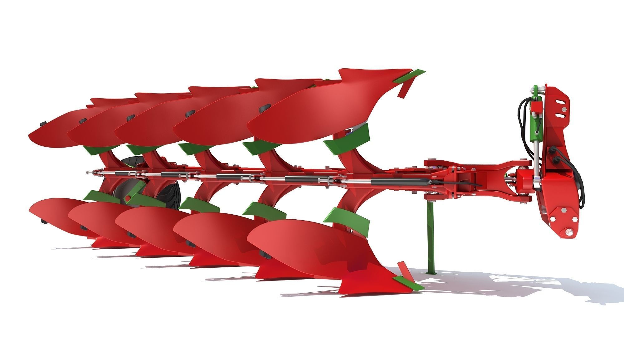 Semi Mounted Plough 3D model_7