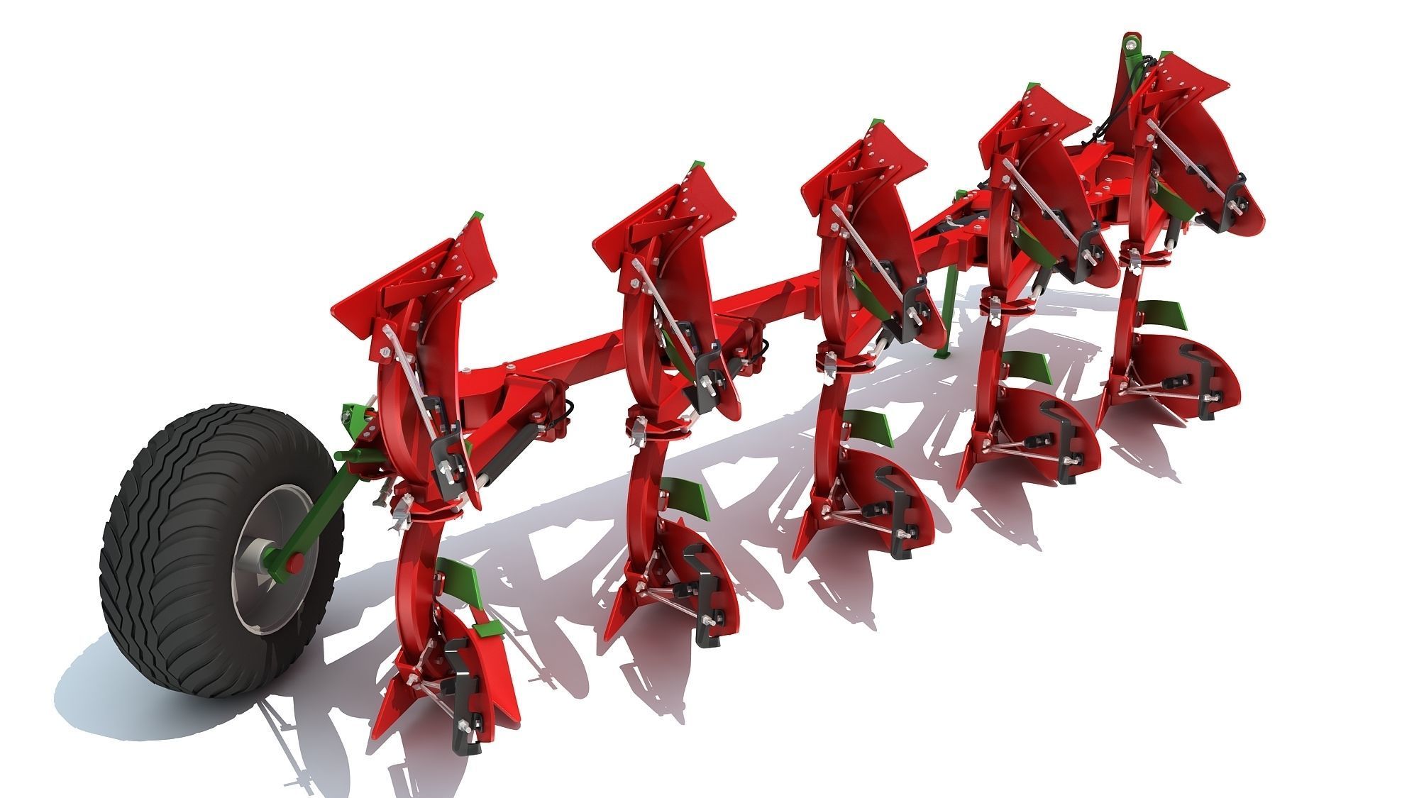 Semi Mounted Plough 3D model_5