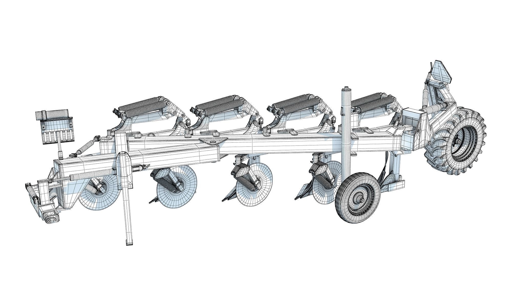 Semi Mounted Plow 3D model_12