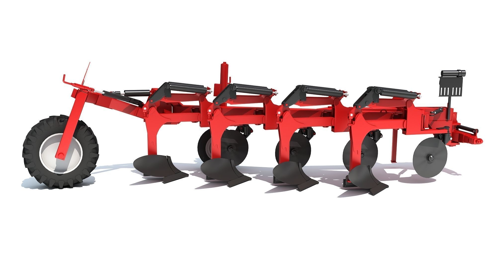 Semi Mounted Plow 3D model_5