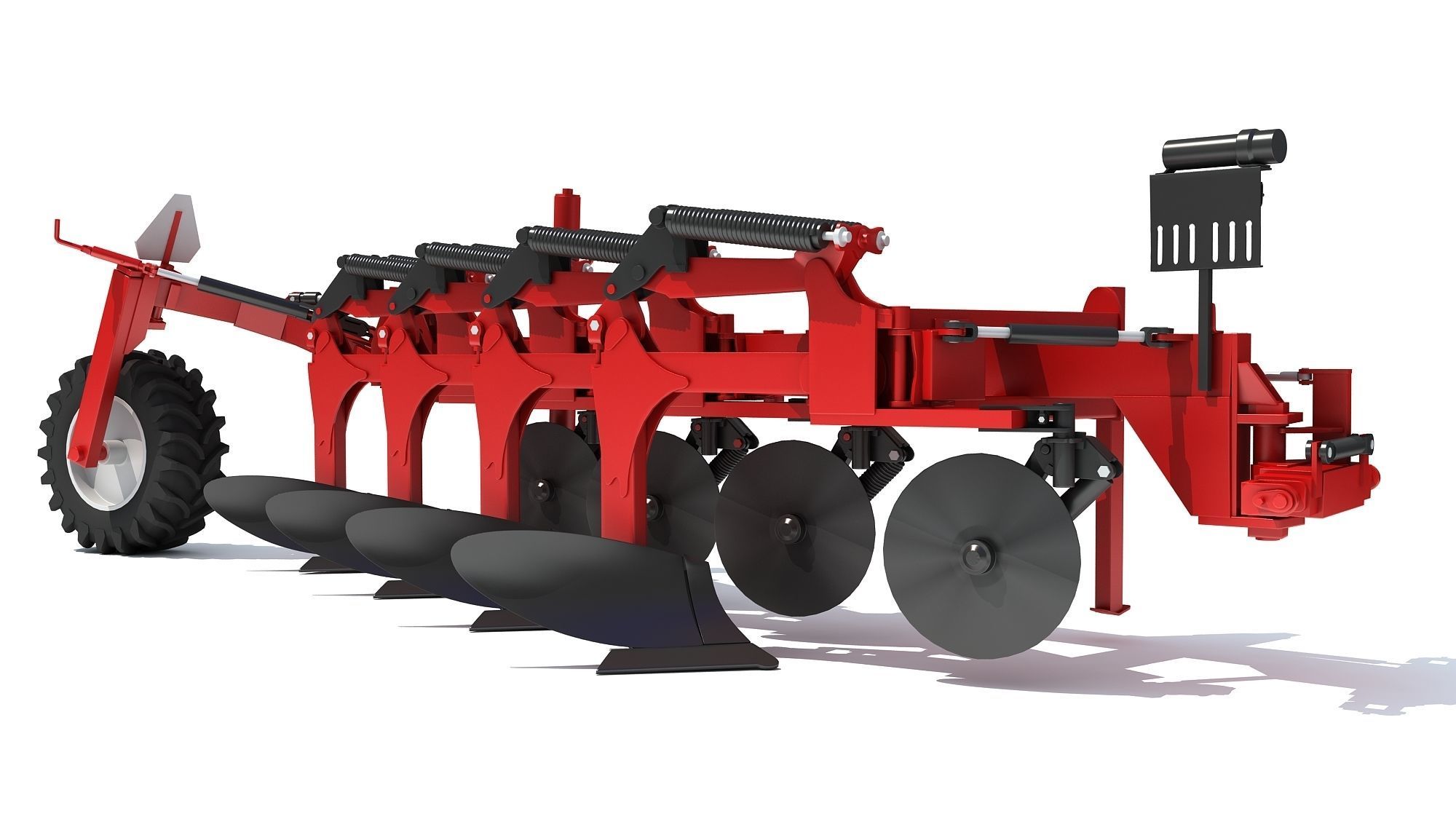 Semi Mounted Plow 3D model_7