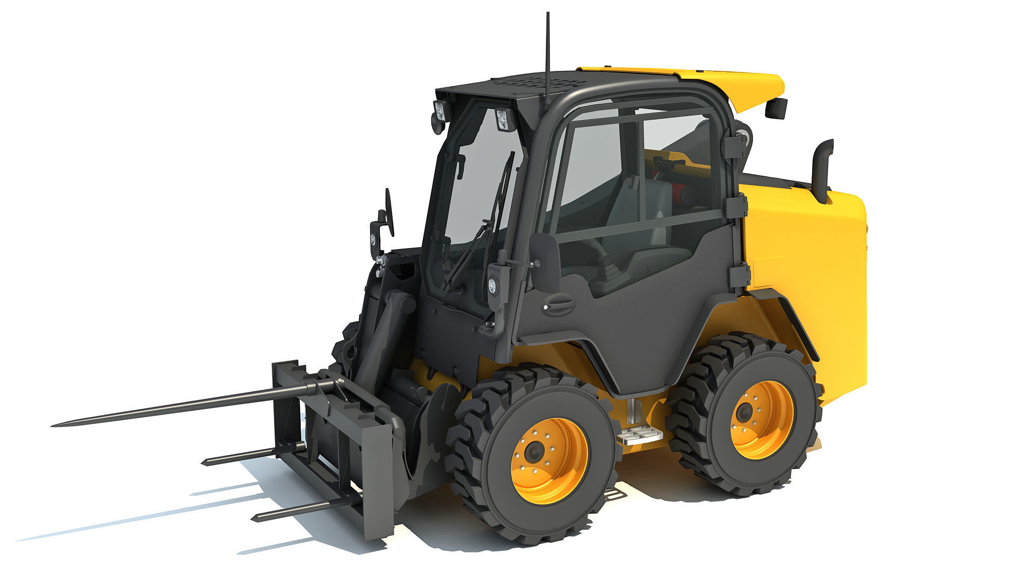 Skid Steer Loader Bale Fork 3D model_1