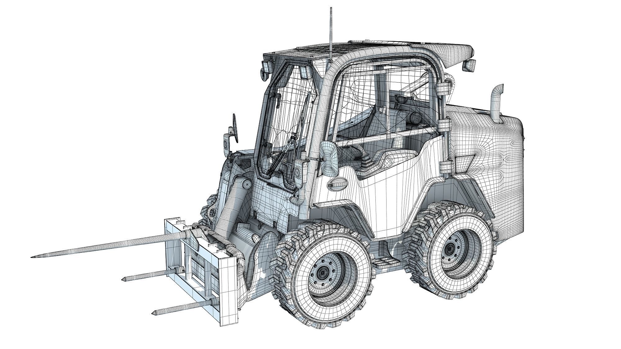 Skid Steer Loader Bale Fork 3D model_14