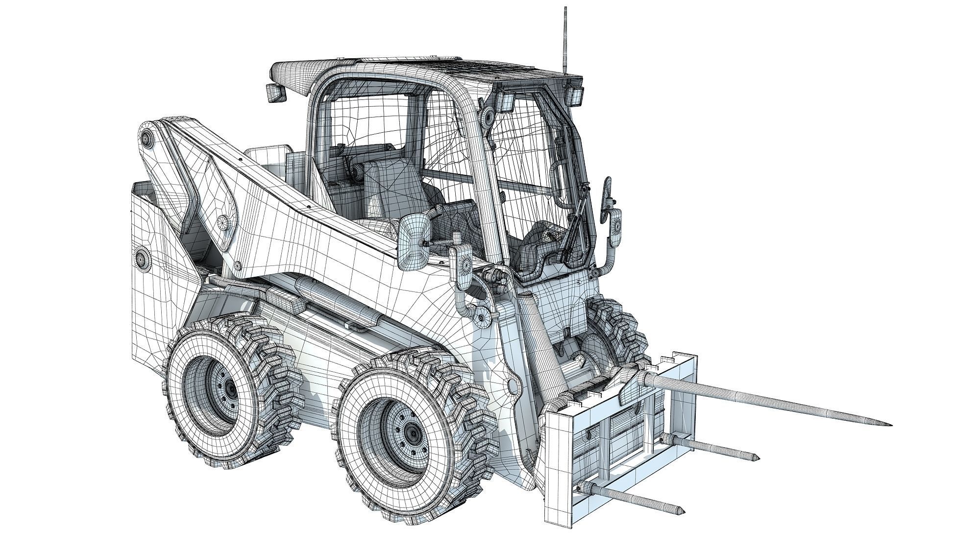 Skid Steer Loader Bale Fork 3D model_17