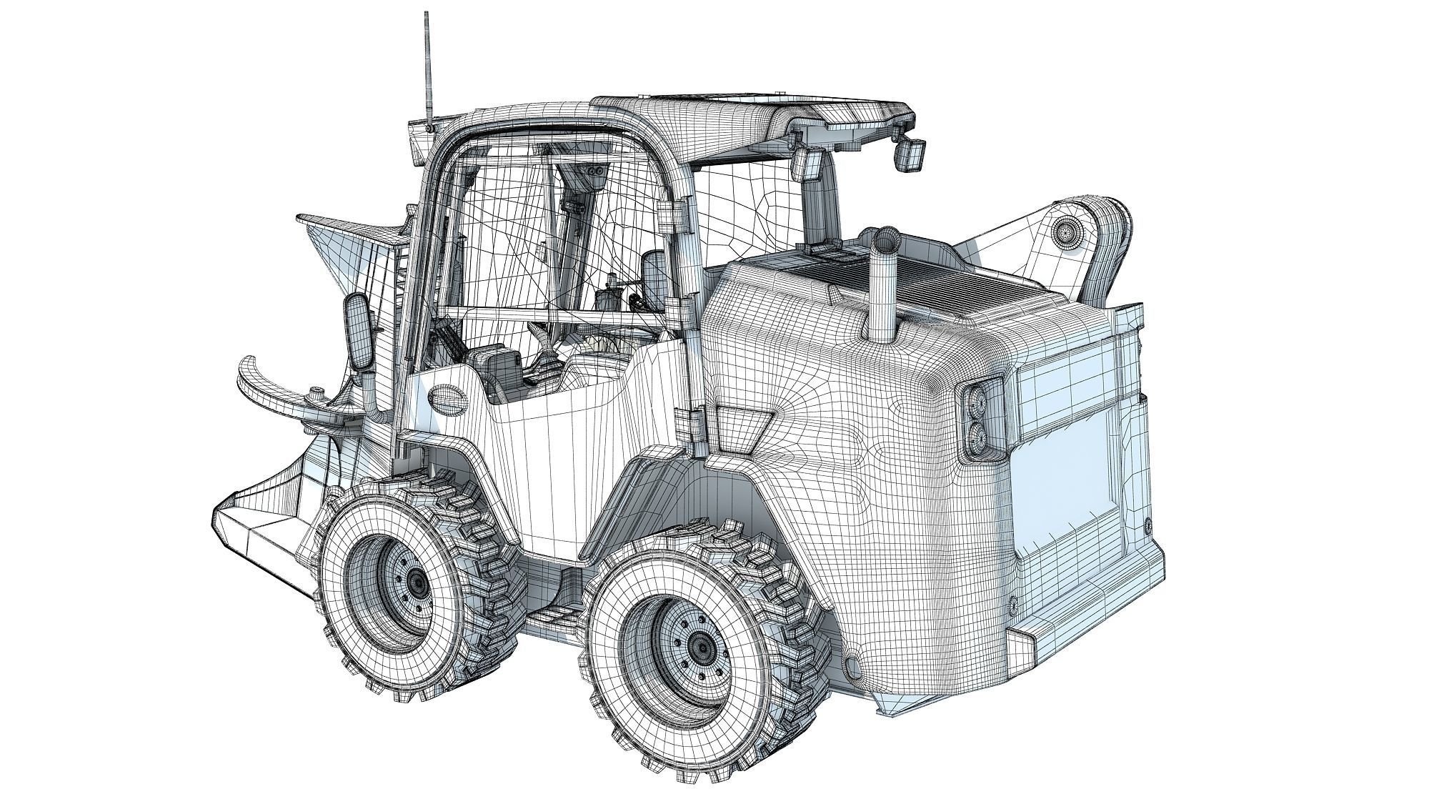 Skid Steer Loader Tree Cutter 3D model_15