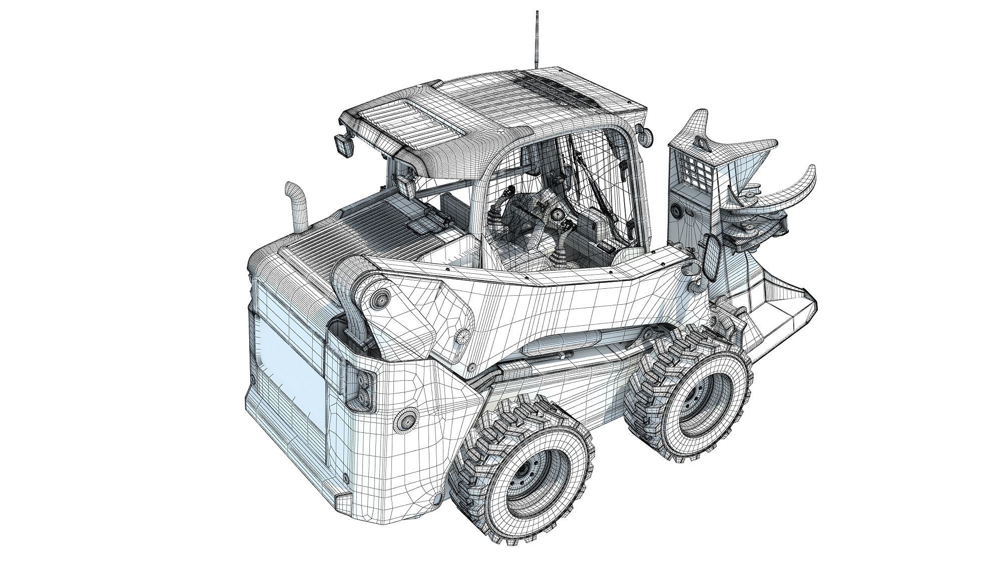 Skid Steer Loader Tree Cutter 3D model_16