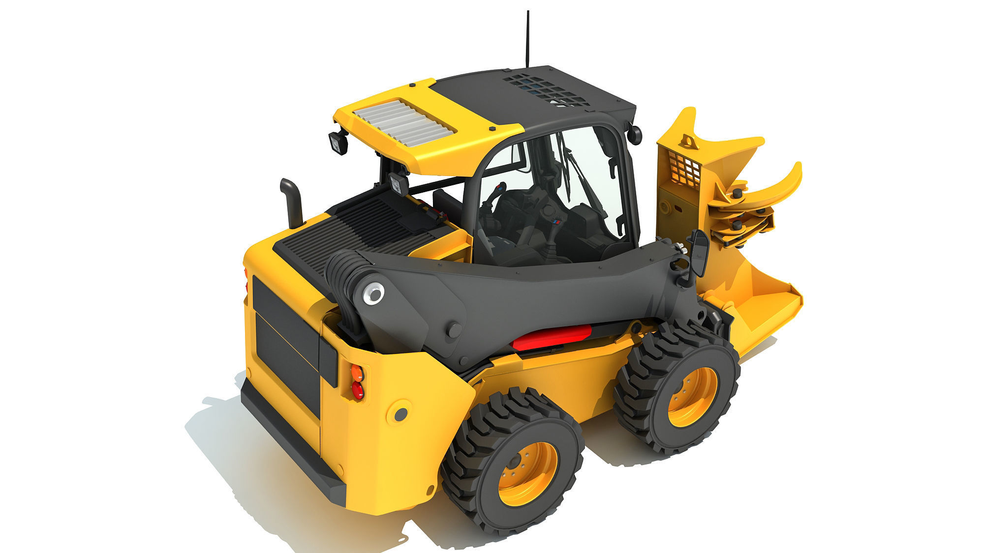 Skid Steer Loader Tree Cutter 3D model_7
