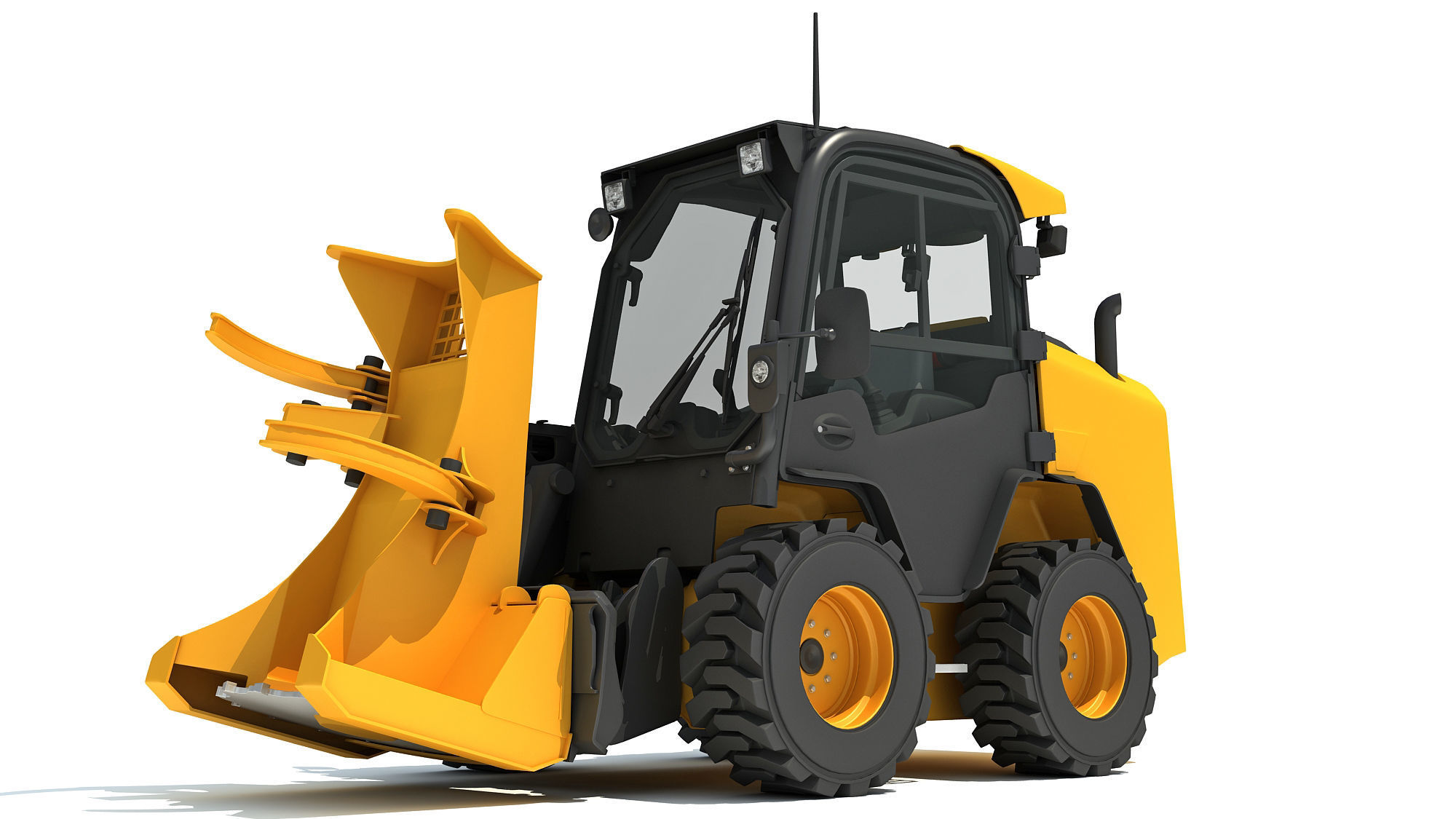 Skid Steer Loader Tree Cutter 3D model_10