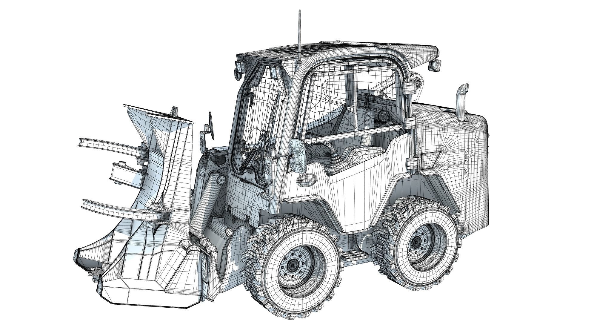 Skid Steer Loader Tree Cutter 3D model_14