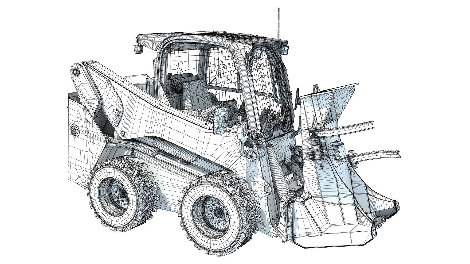 Skid Steer Loader Tree Cutter 3D model_17