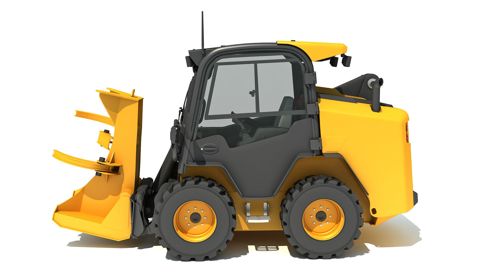 Skid Steer Loader Tree Cutter 3D model_3