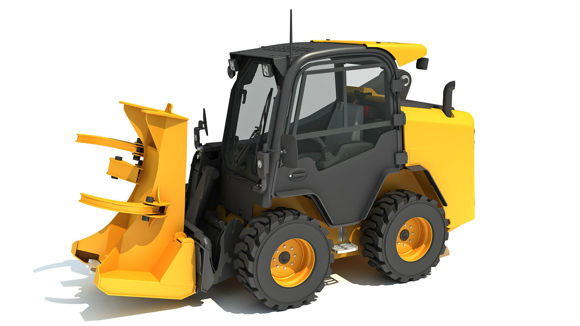 Skid Steer Loader Tree Cutter 3D model_1