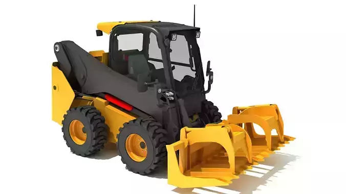 Log Fork Skid Steer Loader 3D model